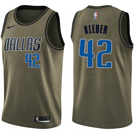 Men's Dallas Mavericks Maxi Kleber #42 Nike Swingman Green Salute to Service Jersey