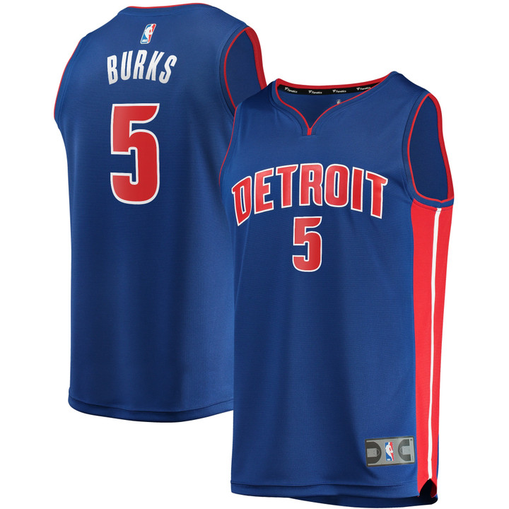 Men's Fanatics Branded Alec Burks Blue Detroit Pistons Fast Break Replica Jersey - Icon Edition