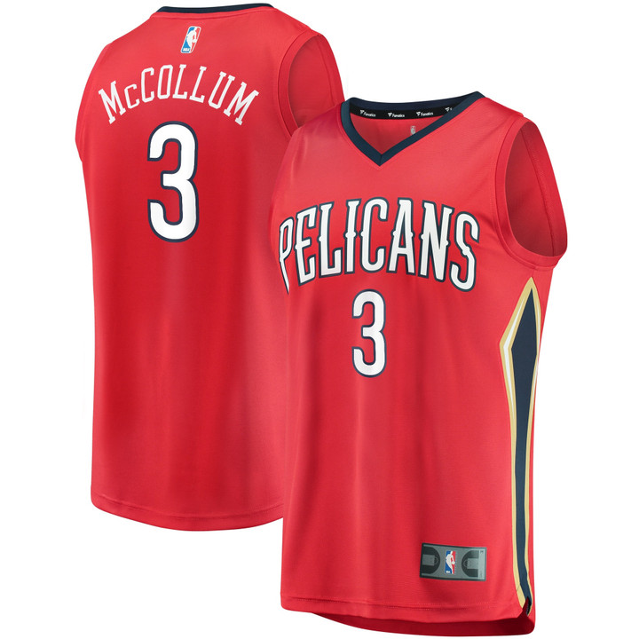 Men's Fanatics Branded C.J. McCollum Red New Orleans Pelicans 2022/23 Fast Break Replica Jersey - Statement Edition