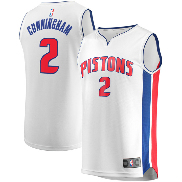 Men's Fanatics Branded Cade Cunningham White Detroit Pistons 2022/23 Fast Break Replica Jersey - Association Edition