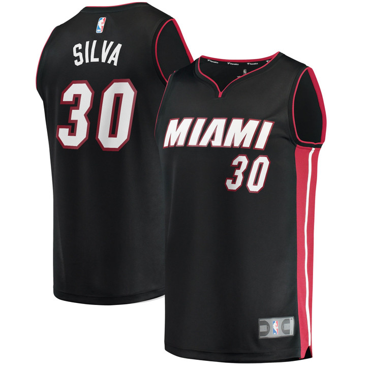Men's Fanatics Branded Chris Silva Black Miami Heat 2021/22 Fast Break Replica Jersey - Icon Edition