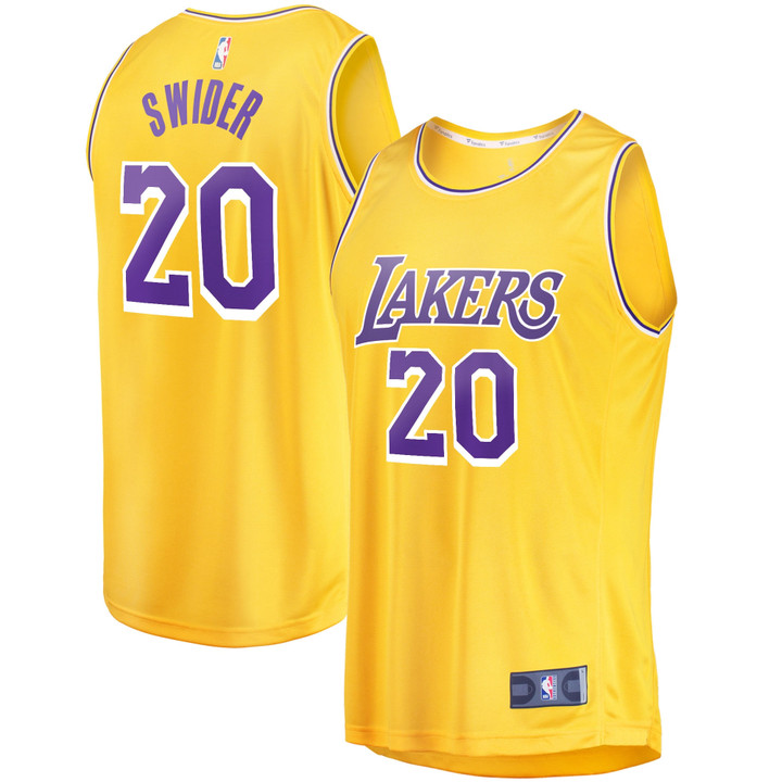 Men's Fanatics Branded Cole Swider Gold Los Angeles Lakers 2022/23 Fast Break Replica Player Jersey - Icon