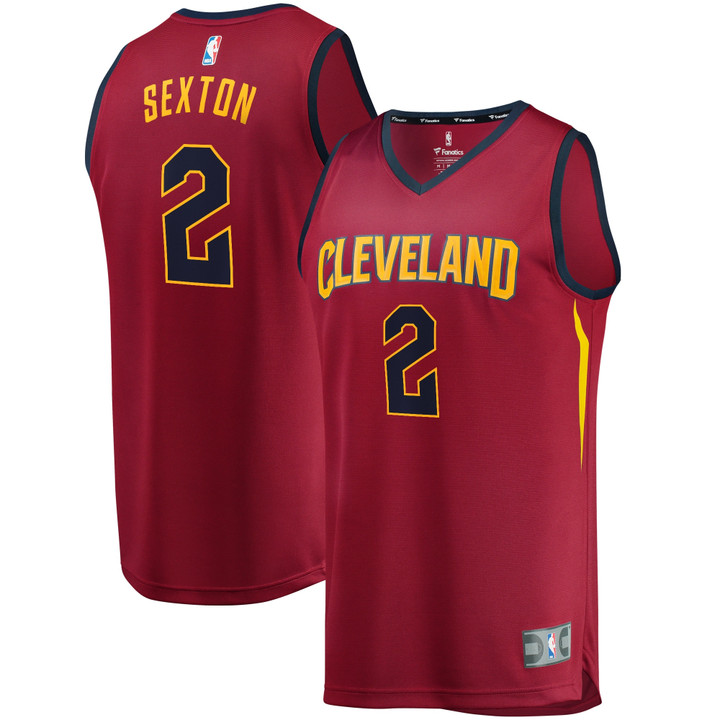 Men's Fanatics Branded Collin Sexton Wine Cleveland Cavaliers Replica Fast Break Jersey - Icon Edition