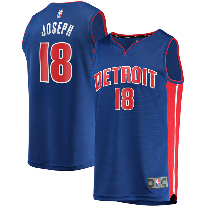 Men's Fanatics Branded Cory Joseph Blue Detroit Pistons 2021/22 Fast Break Replica Jersey - Icon Edition