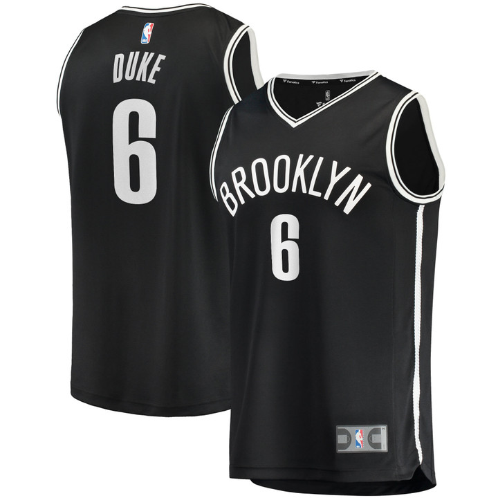 Men's Fanatics Branded David Duke Jr. Black Brooklyn Nets 2021/22 Fast Break Replica Jersey - Icon Edition