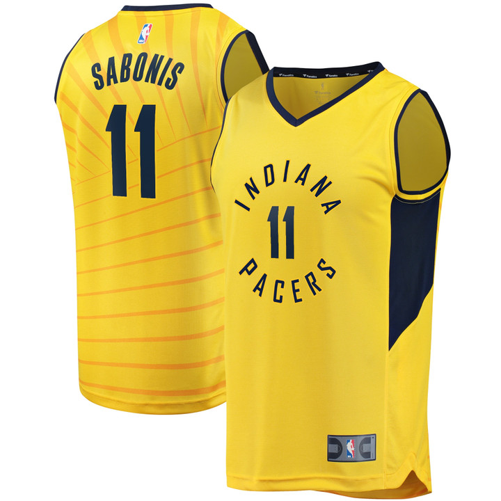 Men's Fanatics Branded Domantas Sabonis Gold Indiana Pacers Fast Break Player Replica Jersey - Statement Edition