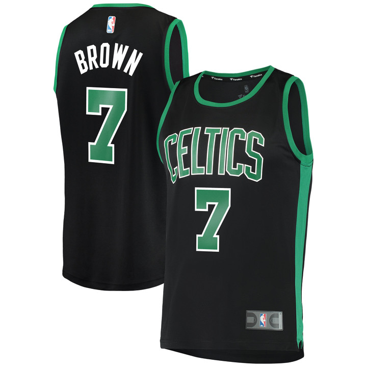Men's Fanatics Branded Jaylen Brown Black Boston Celtics Fast Break Replica Player Jersey - Statement Edition