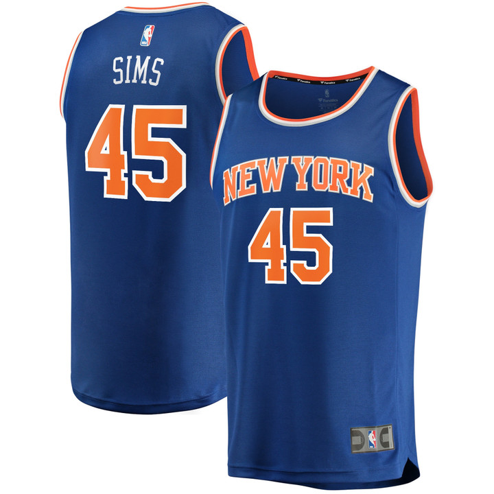 Men's Fanatics Branded Jericho Sims Blue New York Knicks 2021/22 Fast Break Replica Jersey - Icon Edition