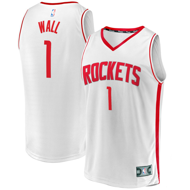 Men's Fanatics Branded John Wall White Houston Rockets 2020/21 Fast Break Replica Player Jersey - Association Edition