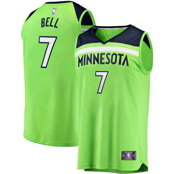 Men's Fanatics Branded Jordan Bell Green Minnesota Timberwolves Fast Break Replica Player Jersey - Statement Edition