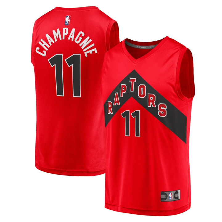 Men's Fanatics Branded Justin Champagnie Red Toronto Raptors 2021/22 Fast Break Replica Jersey - Icon Edition