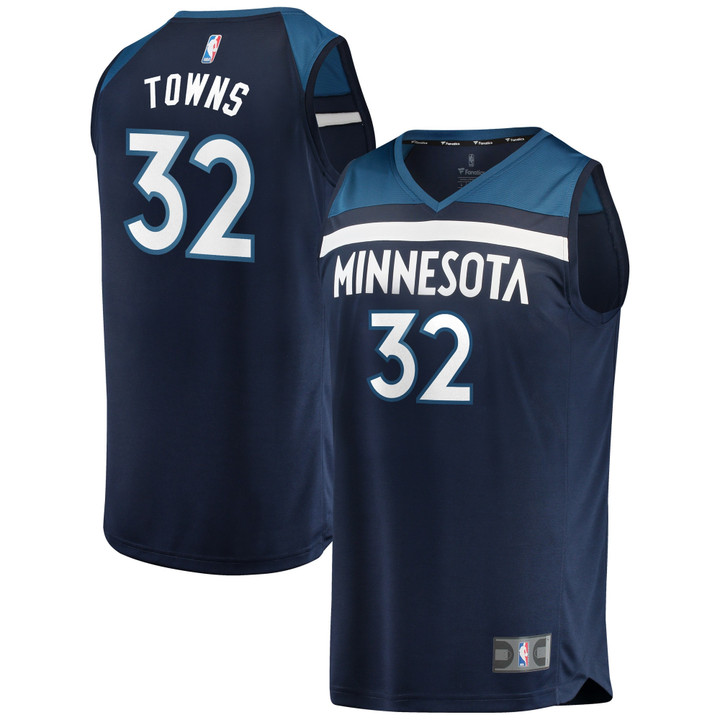 Men's Fanatics Branded Karl-Anthony Towns Navy Minnesota Timberwolves Fast Break Replica Player Jersey - Icon Edition