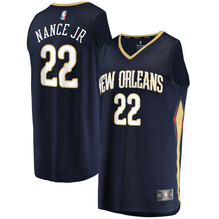 Men's Fanatics Branded Larry Nance Jr. Navy New Orleans Pelicans 2021/22 Fast Break Replica Jersey - Icon Edition