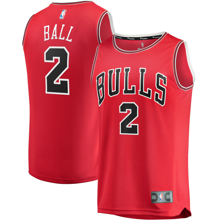 Men's Fanatics Branded Lonzo Ball Red Chicago Bulls 2021/22 Fast Break Replica Player Jersey - Icon Edition
