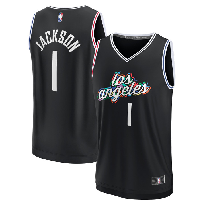 Men's Fanatics Branded Reggie Jackson Black LA Clippers 2022/23 Fastbreak Jersey - City Edition