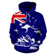 Australia Hoodie Flag Kangaroo And Sydney Opera - Amaze Style™-Apparel