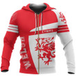 Wales Sport Red Hoodie - Premium Style J1 NVD1062 - Amaze Style™