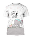 3D All Over Print Love Mother Elephant Shirt and short for man and women PL - Amaze Style™-Apparel