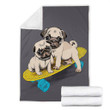 Premium Pug Skateboard Blanket - Amaze Style™-Blanket