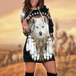 Wolf Native American 3D All Over Printed Hoodie Dress - Amaze Style™