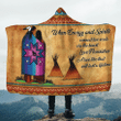 Native American Symbols Of Love When Energy And Spirits Connect Two Souls Ledger Art Native American Patterns 3D All Over Printed Hooded Blanket - 