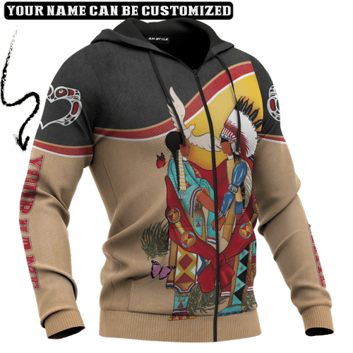 Native American Symbols Of Love Fall In Love With You Ledger Art With Native American Patterns Customized 3D All Over Printed Shirt - 