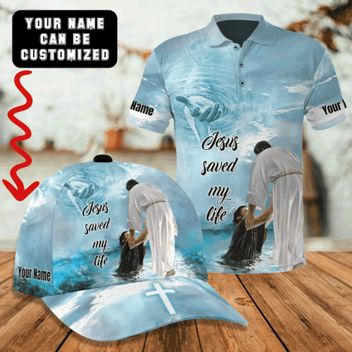 Jesus Saved My Life Hand From Above And Love Jesus Customized 3D All Over Printed Polo & Baseball Cap - AM Style Design