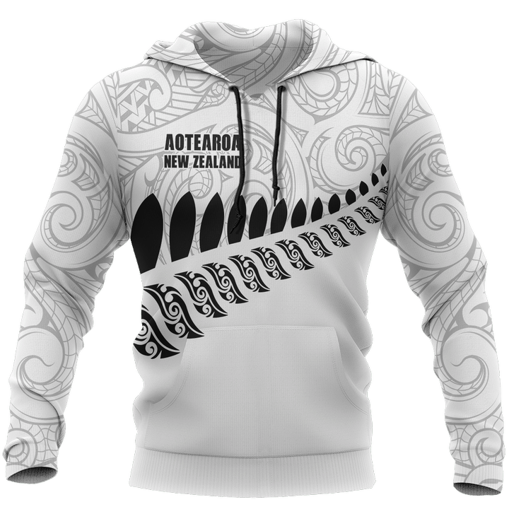 New Zealand Aotearoa Pullover Hoodie White Ver NVD - Amaze Style™-Apparel