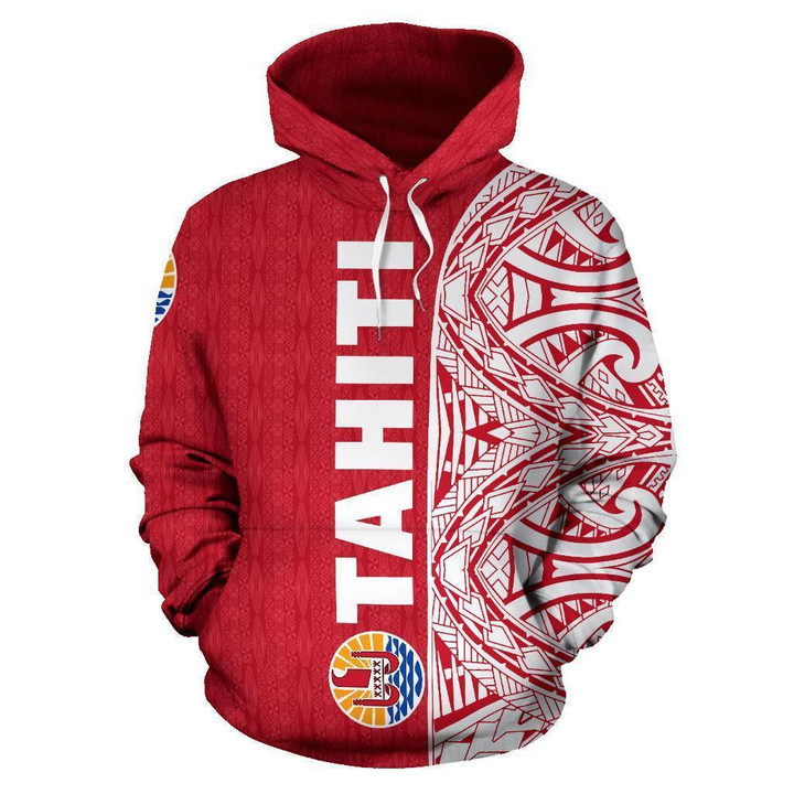 Tahiti All Over Hoodie - Polynesian Shoulder Style NVD1202 - Amaze Style™