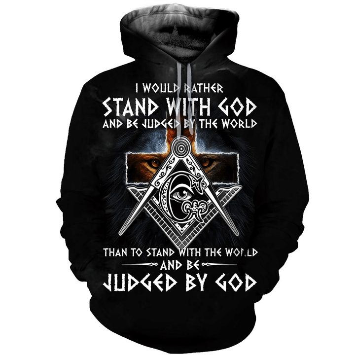 3D All Over Print  Would Rather Stand with God Hoodie - Amaze Style™