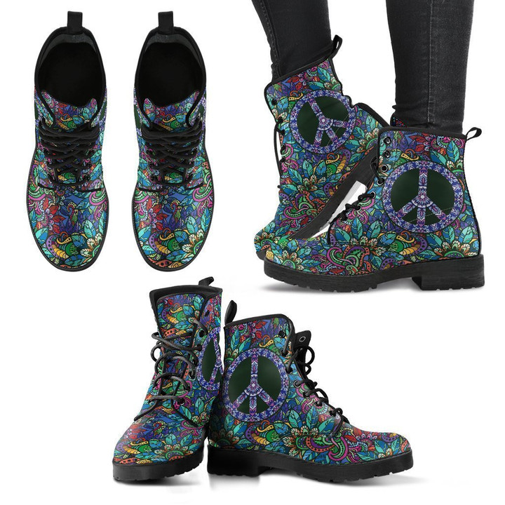 Hippie Peace Women's Leather Boots - Amaze Style™