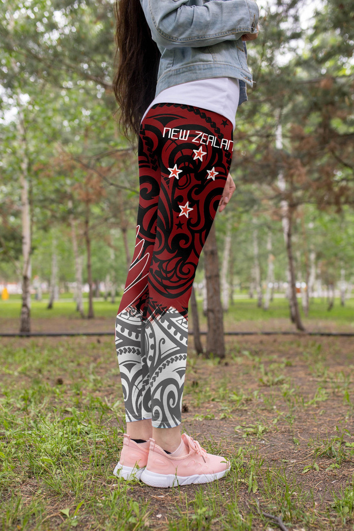 New Zealand Maori Fern Red Edition Leggings - Amaze Style™