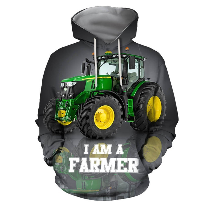Beautiful Green Tractor Hoodie - Amaze Style™-Apparel