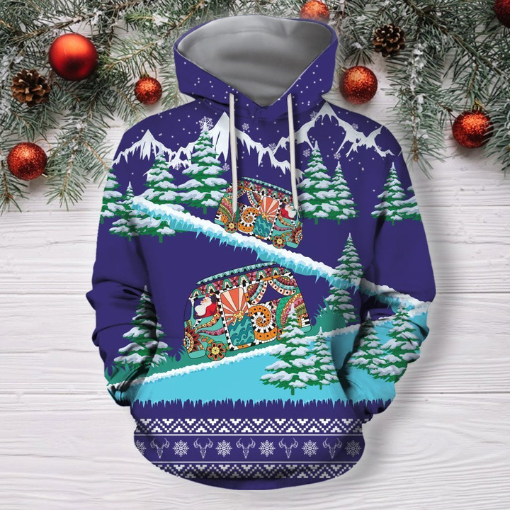 3D All Over Print Christmas Bus Hoodie - Amaze Style™