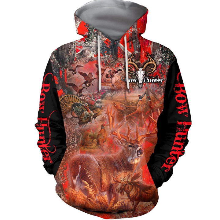 3D All Over Printed Beautiful Red Camo Hunting Hoodie - Amaze Style™