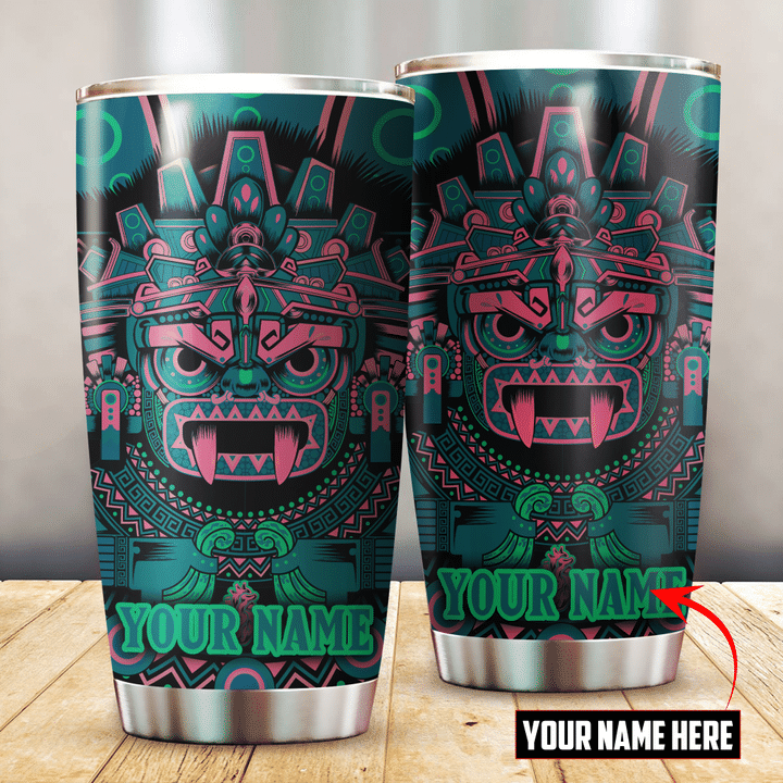 Aztec Tlaloc God Aztec Mexican Mural Art Customized 3D All Over Printed Tumbler - AM Style Design - Amaze Style™