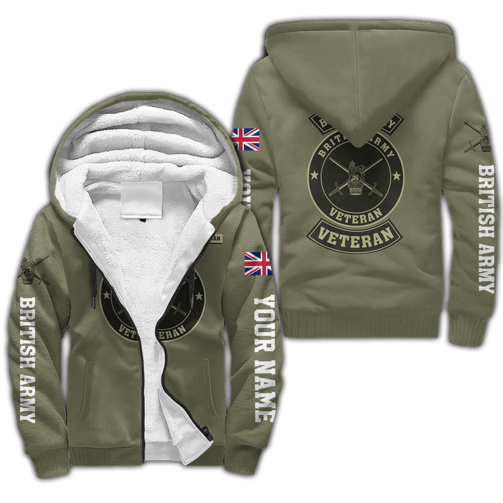 Proud to be British Army Veteran Personalized Name - 3D All Over Printed Fleece Zip Hoodie For Men and Women - Amaze Style™