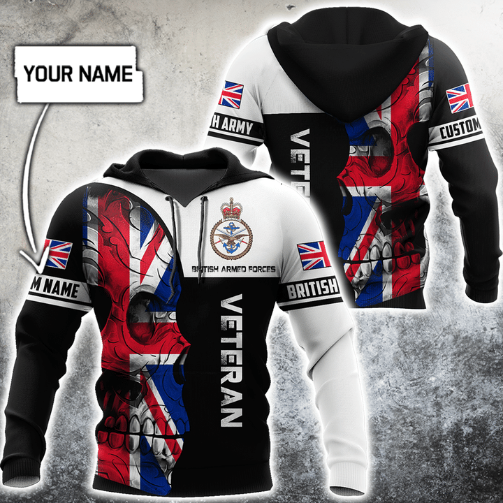 Proud to be British Armed Forces Veteran Personalized Name - 3D All Over Printed Shirts For Men and Women - Amaze Style™