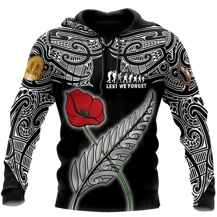 Anzac Australia and New Zealand Poppy Fern Lest We Forget Pullover - Amaze Style™-Apparel
