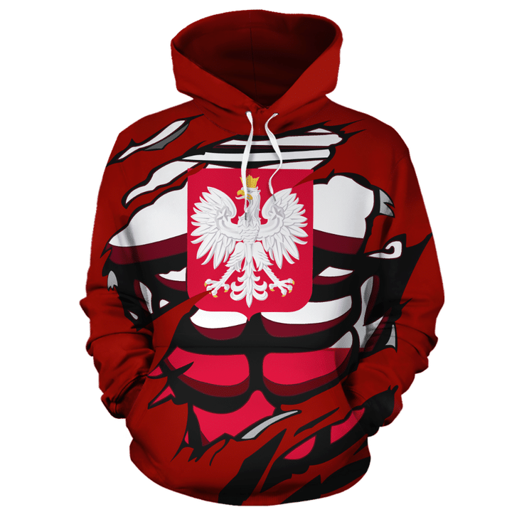 Poland In Me All Over Hoodie Red NVD1238  ! - Amaze Style™-Apparel