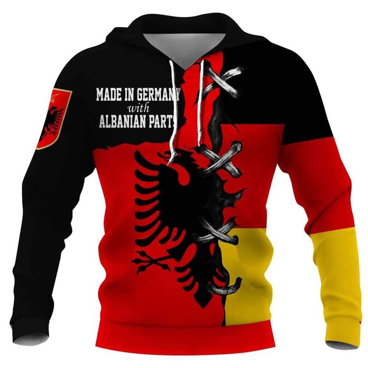 Flag of Germany and Albanian parts 3d all over shirts for men and women PL - Amaze Style™-Apparel