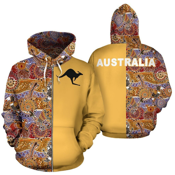 Australia Hoodie Aboriginal Kangaroo In My Heart PL129 - Amaze Style™-Apparel
