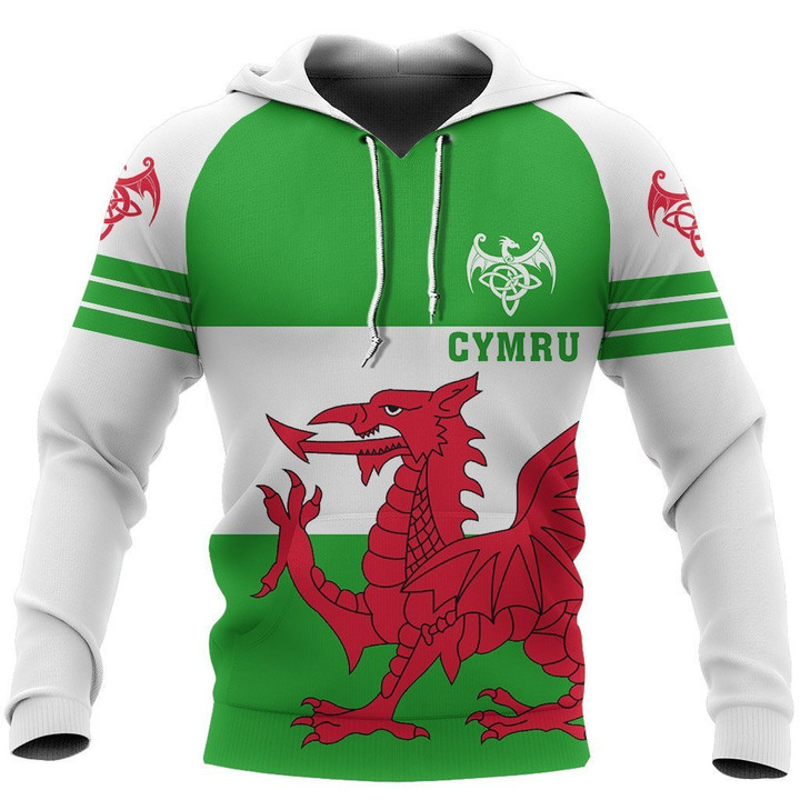 Wales Flag Hoodie Triple Style PL - Amaze Style™