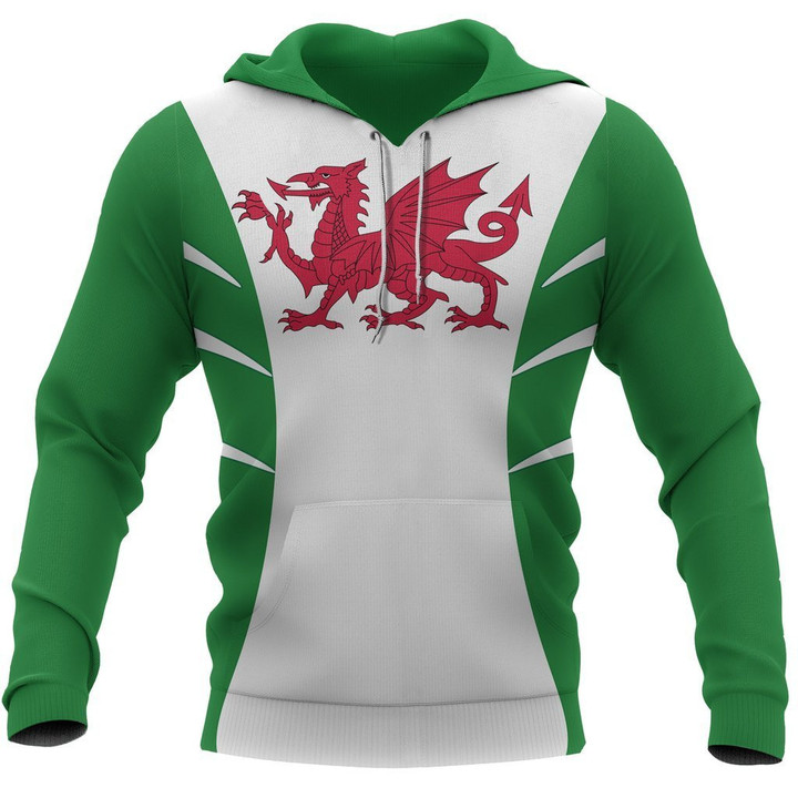 Cymru Wales Flag Hoodie - Dragon Claw Style NVD1281 - Amaze Style™-Apparel