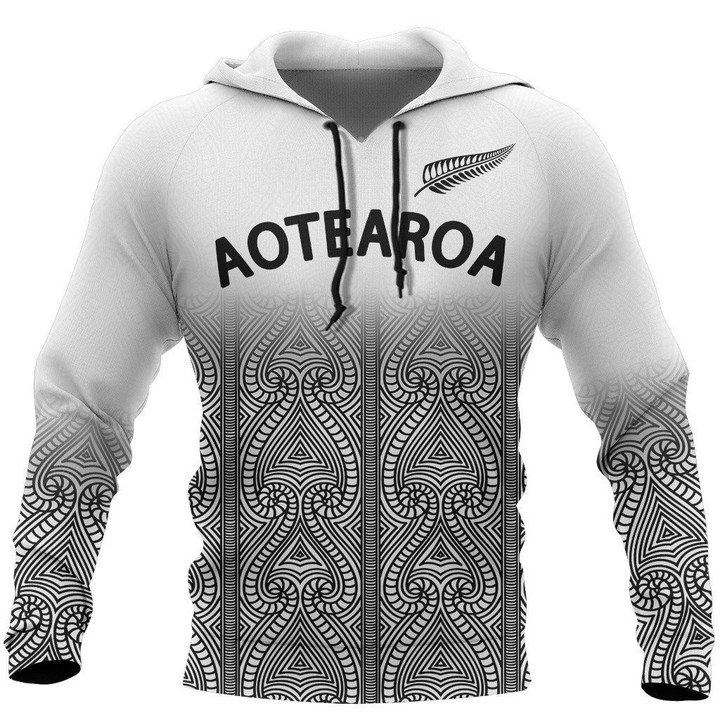 Aotearoa Maori Hoodie Silver Ferns - Map PL252 - Amaze Style™-Apparel