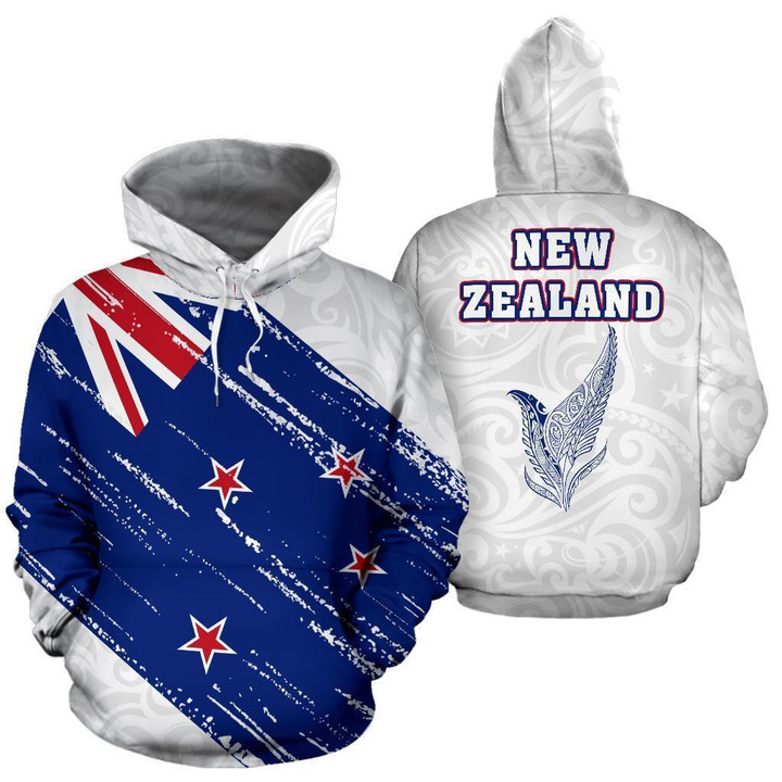 New Zealand Flag Silver Fern Maori Hoodie PL136 - Amaze Style™-Apparel