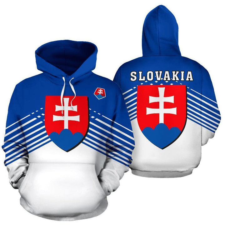 Slovakia Sport Flag Hoodie - Stripes Style - Amaze Style™-Apparel