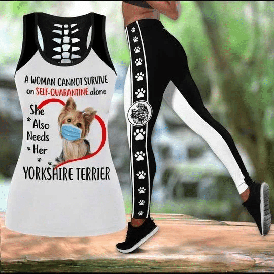 Yorkshire Terrier Dog COMBO TANK+LEGGING Outfit for women PL100405 - Amaze Style™-Apparel