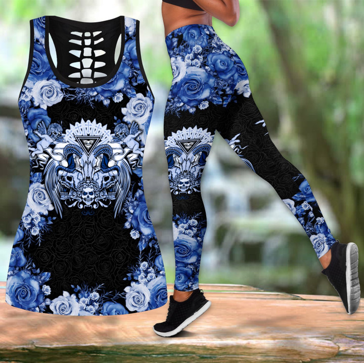 Gothic sign with skull and angels tanktop & legging outfit for women PL - Amaze Style™-Apparel