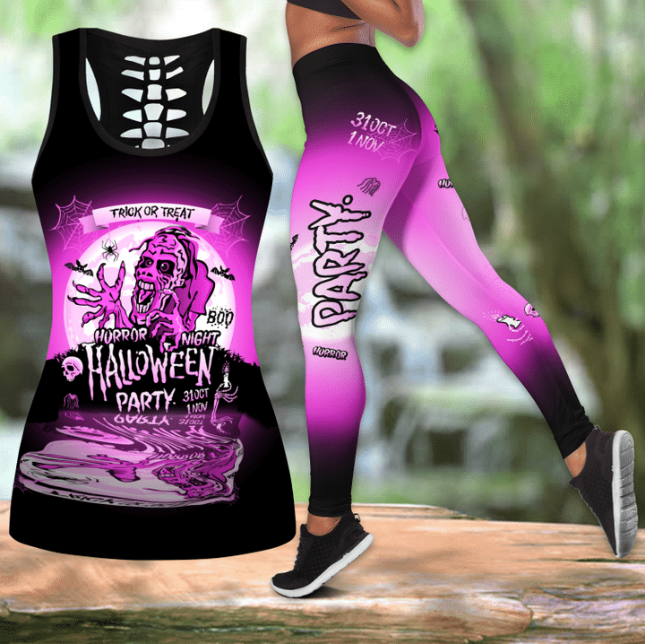 Happy Halloween Skull tanktop & legging outfit for women - Amaze Style™-Apparel